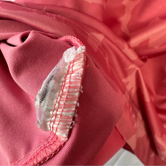 Footjoy Polo Golf Shirt Size L Pink Two Tone Tropical Flowers Short Sleeve FJ - Picture 8 of 9